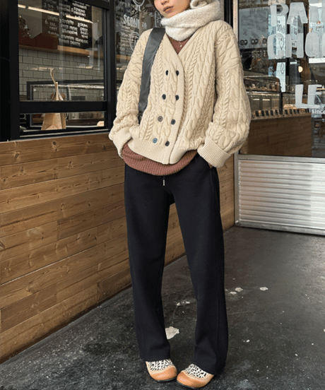 cable knit cardigan / 2color　hm1204