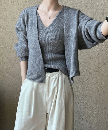 design knit top set / 2color　hm1824