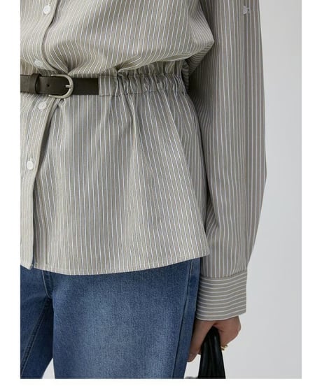 v-neck striped loose shirt　hm2499