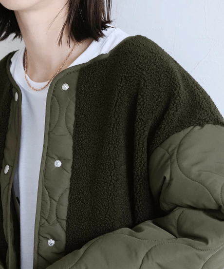 hybrid quilted coat / 3color　hm2570