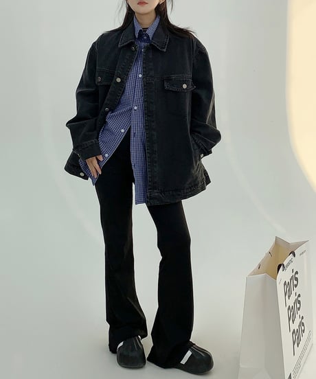 faux layered shirt & jacket　hm1945
