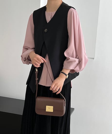 one button vest / 2color　hm1677