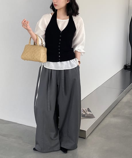 front ribbon pants  / 4color　hm2558