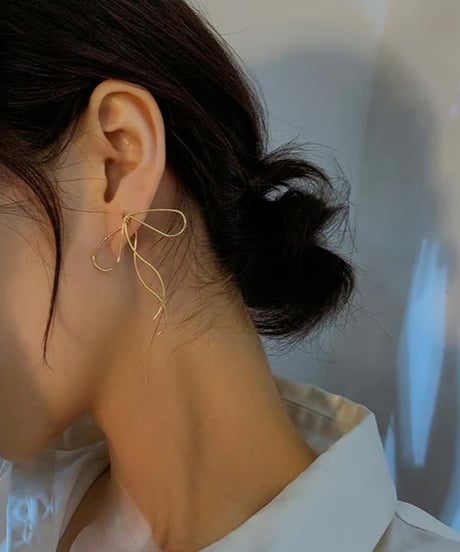 wire simple ribbon pierce / 2color　hm1567