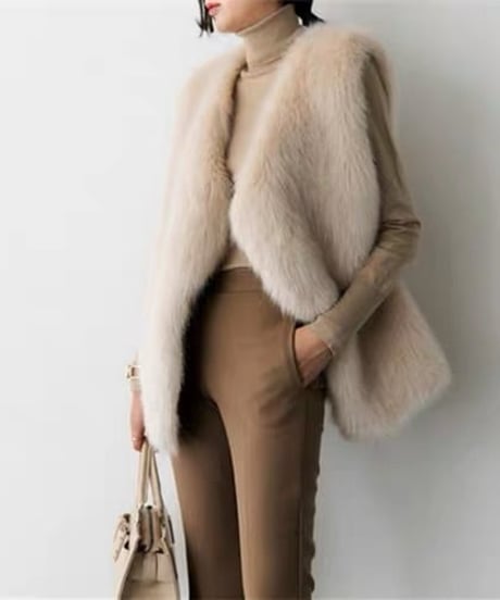 eco fur vest / 3color　hm1871