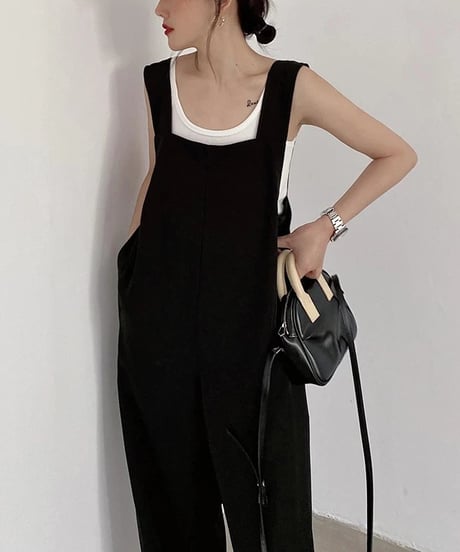 straight saide-slit overalls　hm1409