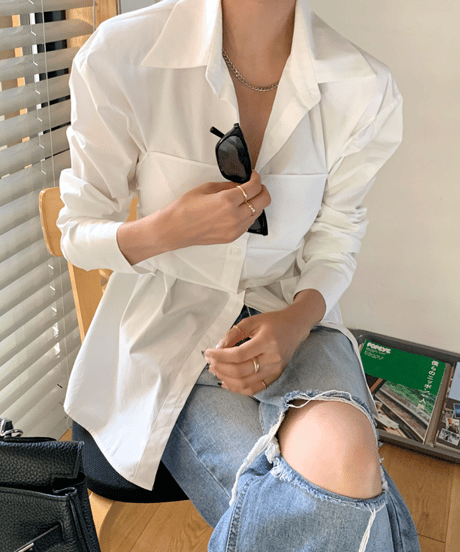 waist back ribbon blouse　hm2853