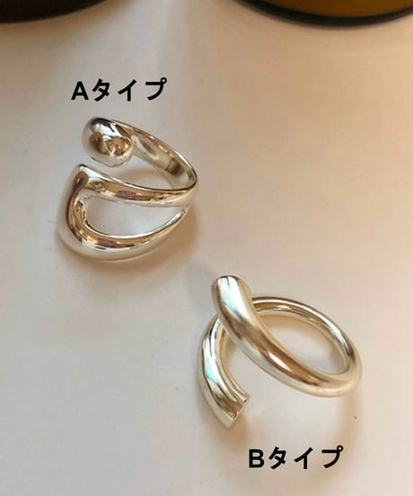 modern loop silver ring　hm1594
