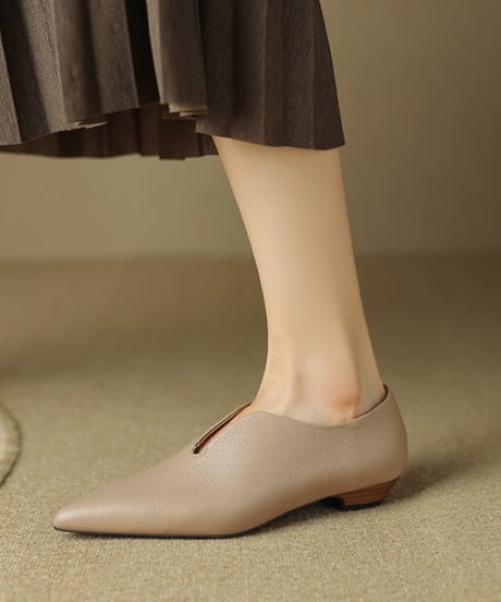 retro leather pumps / 4color　hm2494