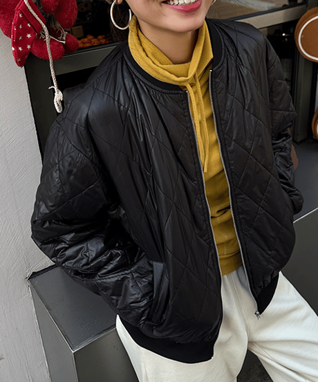 quilted full zip jacket / 2color　hm1890