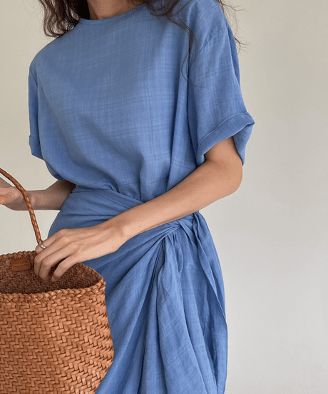 wrap linen dress　hm2868