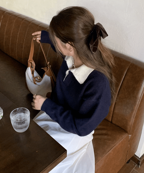 classic collar knit polo / 2color　hm2703
