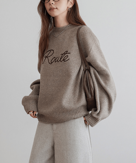 relaxed logo knit / 4color　hm2804