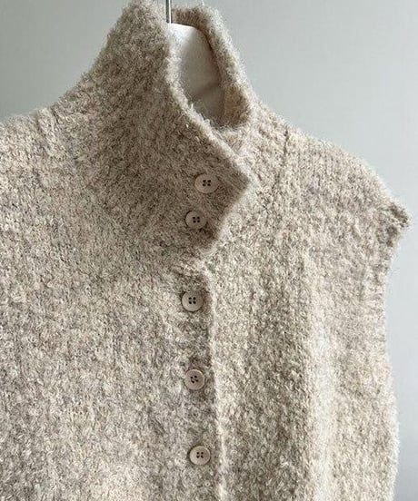 textured knit vest / 4color　hm2675