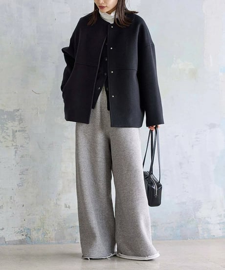 collarless short jacket / 4color　hm2624