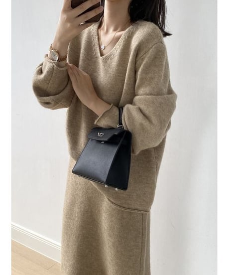 knit tops&skirt set / 4color　hm1867