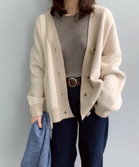 herringbone knit cardigan / 3color　hm1737