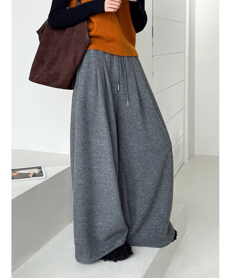 wide leg sweat pants / 2color　hm2738
