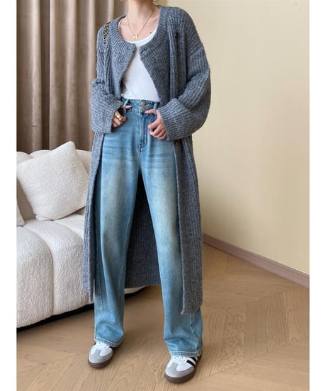 asymmetric long cardigan / 2color　hm2793