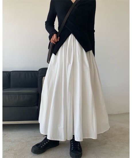 long double flare skirt / 2color　hm2004