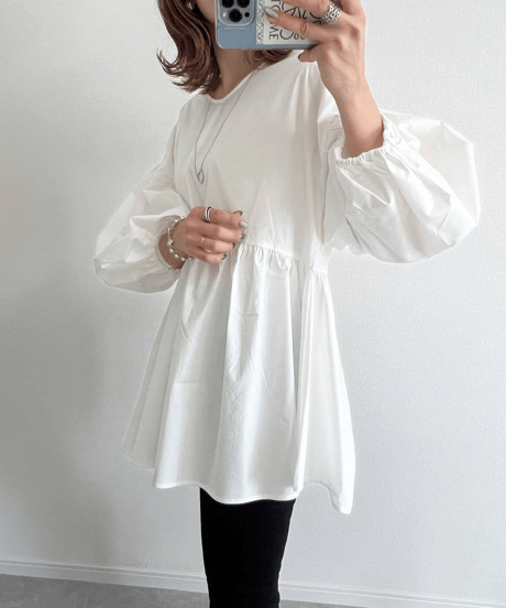 gather flare blouse / 2color　hm2579