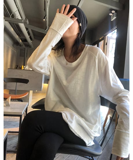 loose mid-length shirt / 2color　hm1016
