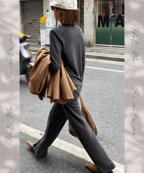 cardigan & pants setup / 2color　hm1353
