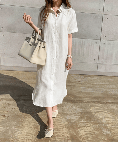 belted shirt dress / 3color　hm2982
