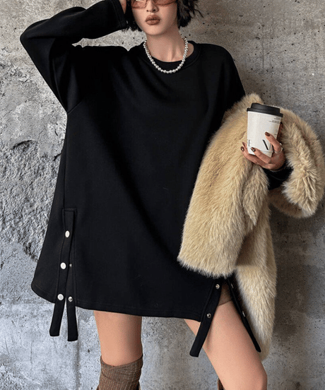 side snap tunic / 2color　hm2810