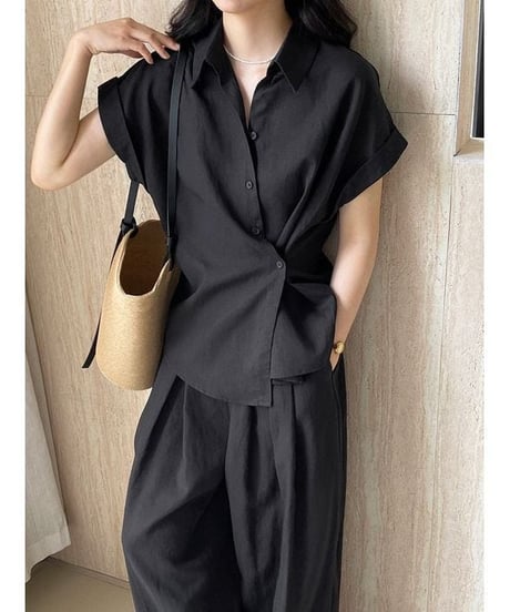 twist button blouse / 2color　hm2286