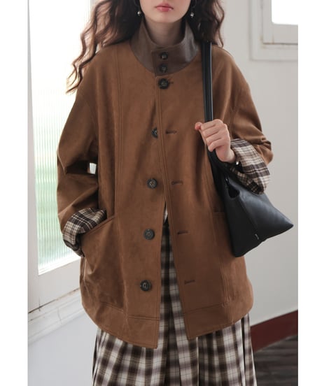 reversible plaid coat　hm2747
