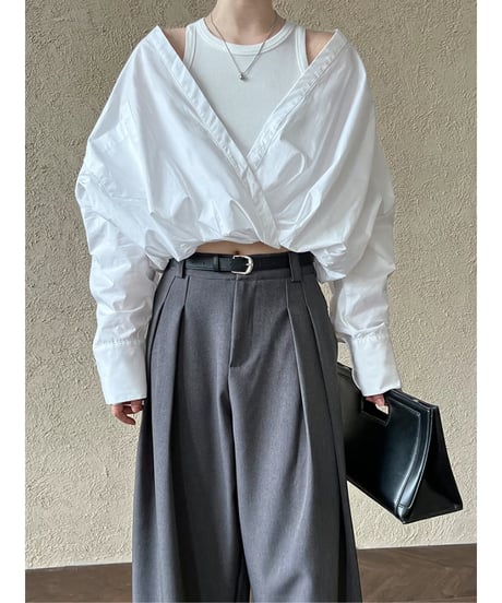 cross wrap shirt / 2color　hm2056
