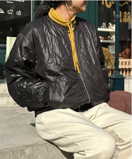 quilted full zip jacket / 2color　hm1890