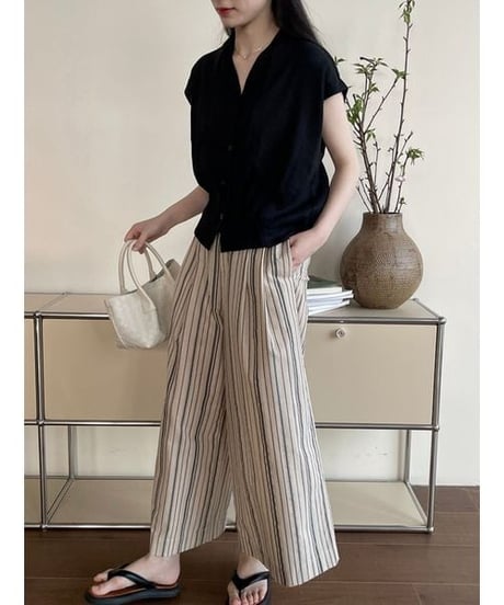 relaxed v?neck blouse / 2color　hm2228