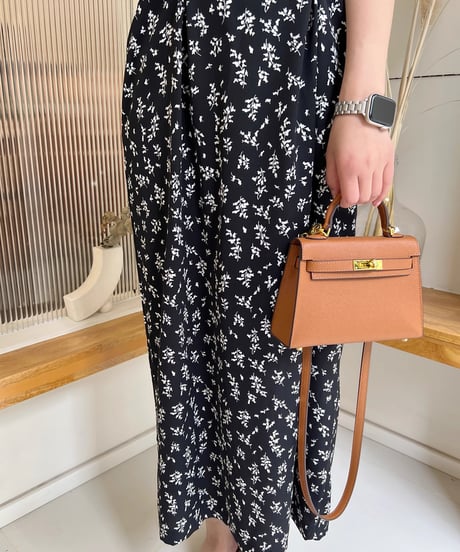 floral puff sleeve dress　hm2109