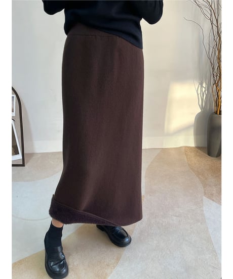 soft knit straight skirt / 6color　hm2678