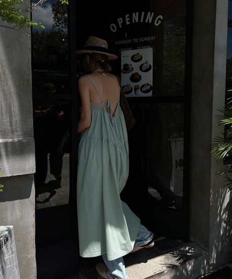 tiered cami dress / 2color 　hm1631