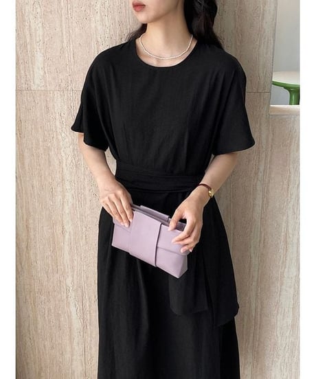 belted flare dress / 2color　hm2289
