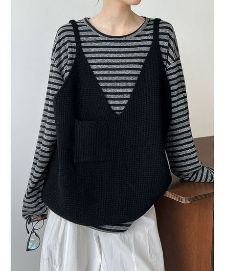 Waffle Knit Tank / 3color　hm2560