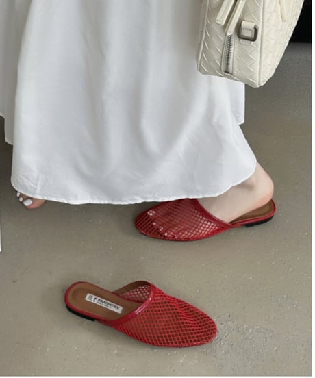 fishnet design flat sandal / 3color　hm2244