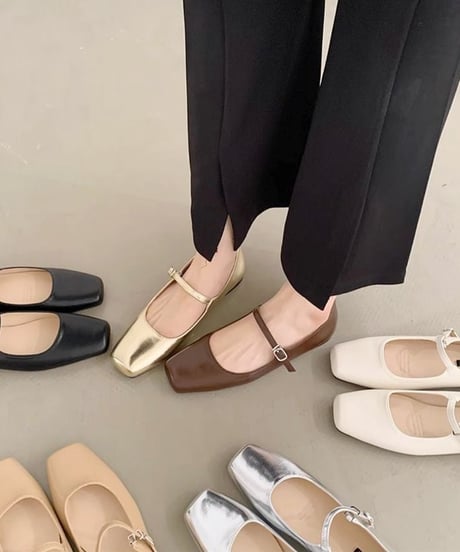 square strap pumps / 6color　hm2038