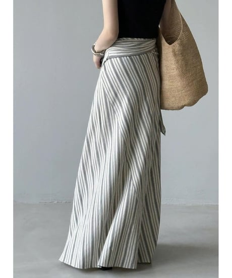 high-waist strip skirt / 2color　hm2443