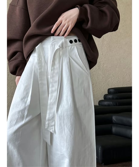 belted wide-leg pants / 2color　hm2074