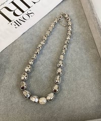 metal & pearl necklace / 2type　hm2039