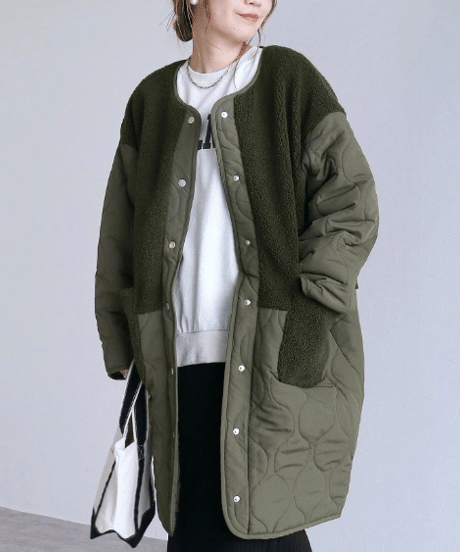 hybrid quilted coat / 3color　hm2570