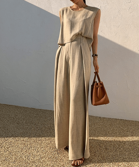 sleeveless suit setup / 3color　hm1485