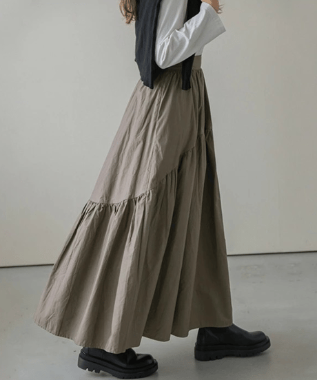 asymmetric tiered skirt / 5color　hm2691
