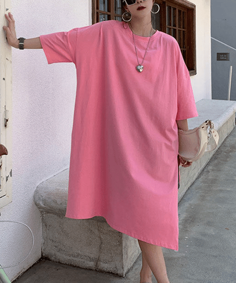 loose t-shirt dress / 9color　hm2940