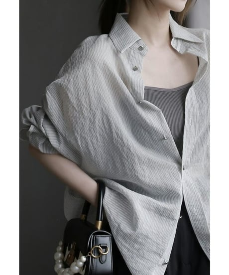 lightweight pinstripe shirt / 2color　hm2540