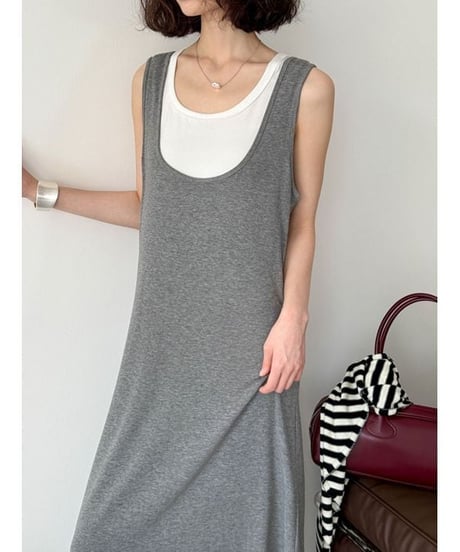 layered tank dress / 2color　hm2212